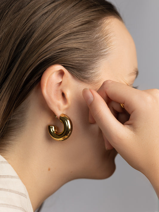 CASO HOOPS | 18K Gold - LILÈ - Earring - LILÈ - online jewellery store - jewelry online - affordable jewellery online Australia