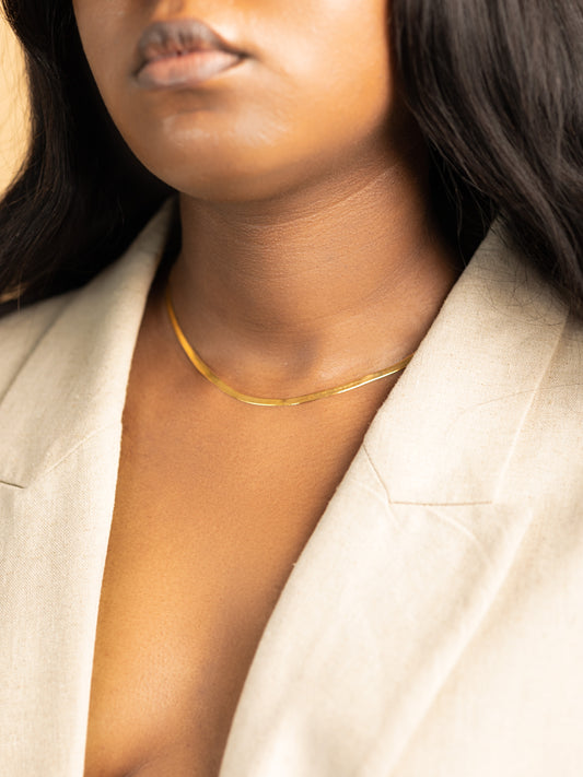 HERRINGBONE CHAIN | 18K Gold - LILÈ - Necklace - LILÈ - online jewellery store - jewelry online - affordable jewellery online Australia