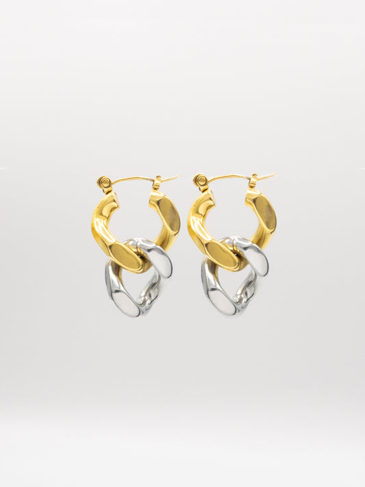 DEUX TONE EARRINGS | 18K Gold & Silver - LILÈ - Earring - LILÈ - online jewellery store - jewelry online - affordable jewellery online Australia