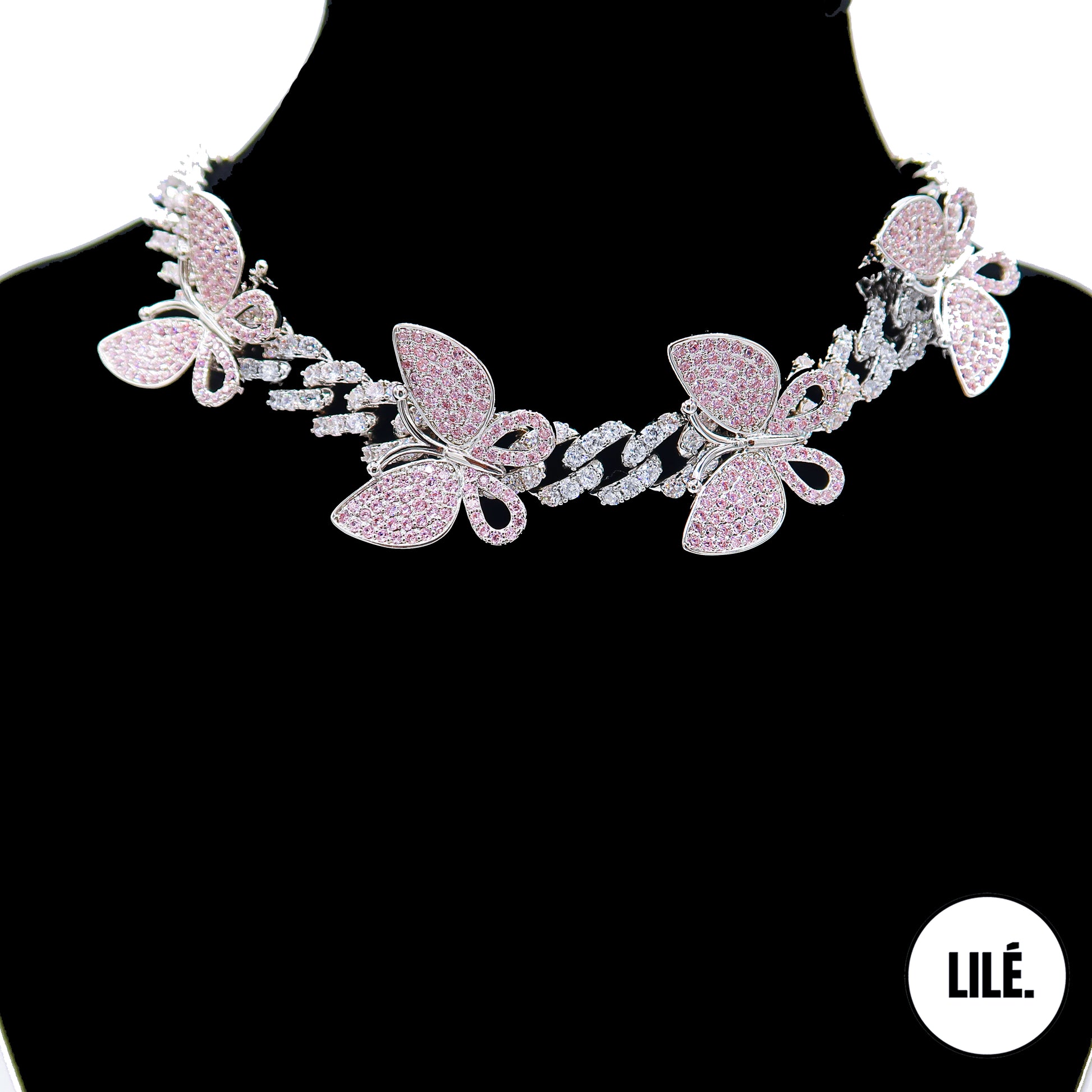 PINK BUTTERFLY CHAIN - LILÈ - Necklace - LILÈ - online jewellery store - jewelry online - affordable jewellery online Australia