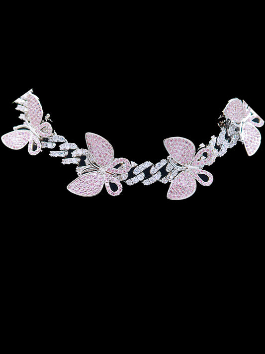 PINK BUTTERFLY CHAIN - LILÈ - Necklace - LILÈ - online jewellery store - jewelry online - affordable jewellery online Australia